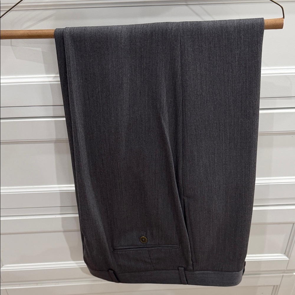 Brooks Brothers 1818 Madison (Traditional Fit) Charcoal Wool Dress Pants